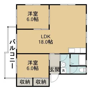 2LDKの間取り画像