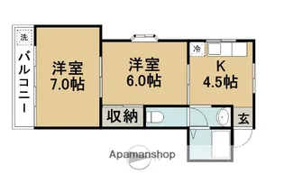 ベルハウス【2-D号室】の間取り