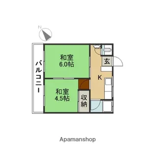 安井荘B【6号室】の間取り