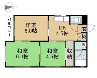 キングスマンション七宝2号館【307号室】の間取り