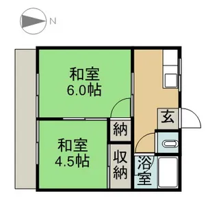 宝南荘【2号室】の間取り