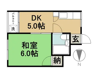 大野第二コーポ【3C号室】の間取り