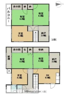 愛知県あま市乙之子元苗場【一戸建】の間取り