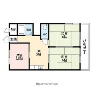 リアナ稲沢アパートメント【406号室】の間取り