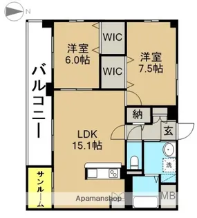クレール池之表【201号室】の間取り