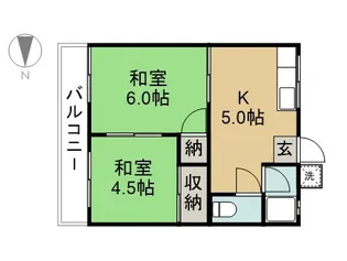 コーポ山田【203号室】の間取り