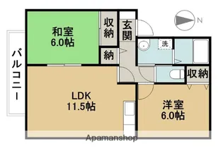 カムール天神【201号室】の間取り