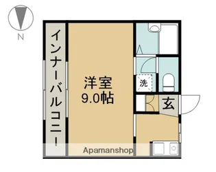 エイコウビル西枇【103号室】の間取り