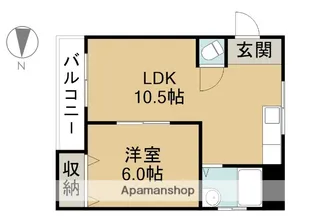 エイコウビル西枇【203号室】の間取り