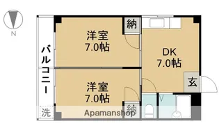 ハイツ千代【4階】の間取り