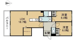 やすいコーポ【303号室】の間取り