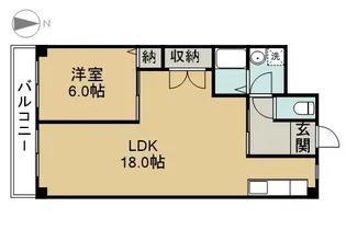 ユームⅤかやづ【6C号室】の間取り