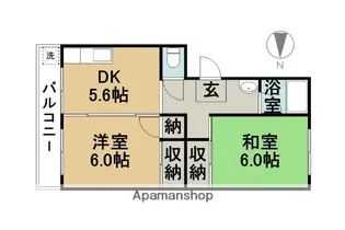 グリーンハイツよしだ【206号室】の間取り