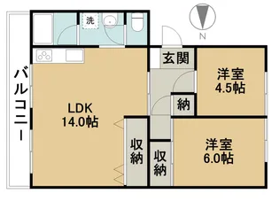 グリーンハイツよしだ【202号室】の間取り