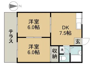 ツインズ新川B棟【1階】の間取り