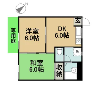 レジデンス南中野【101号室】の間取り