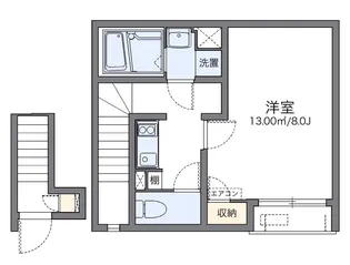 レオネクスト弁天【204号室】の間取り