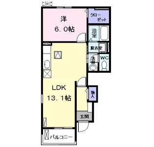 K.F.Kアルバ four B【1階】の間取り