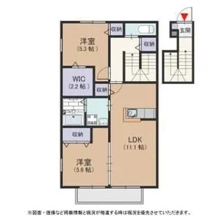 クリーンハイツ砂島【2階】の間取り