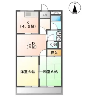 2LDKの間取り画像