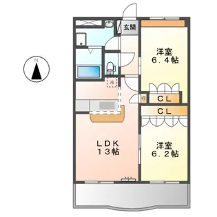 ラハウスコア【2階】の間取り