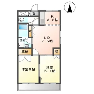 プロニティーハイム【1階】の間取り