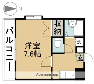 ニューリバーⅠ【1D号室】の間取り