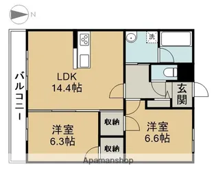 CHARMANT II【302号室】の間取り