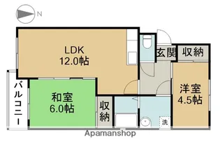 プリムローズマキA【2階】の間取り