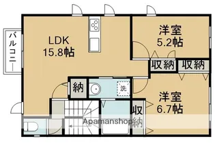 カーサフェリーチェ【2階】の間取り