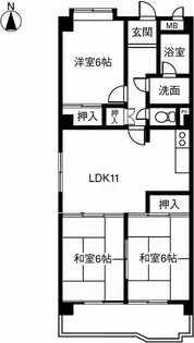 シャトー城見ケ丘【3階】の間取り