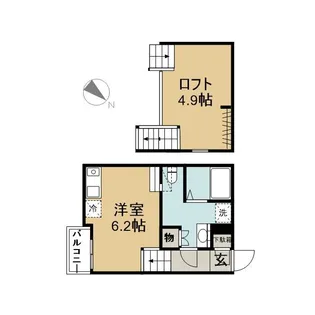 ランドスクエア須ヶ口【102号室】の間取り