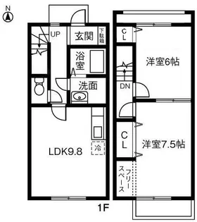 Chaleur Ⅱ【103号室】の間取り
