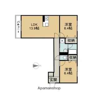 GRAND SOLEILⅢ【203号室】の間取り