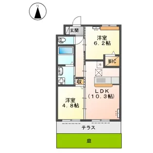 ラムール ファミリアル【105号室】の間取り
