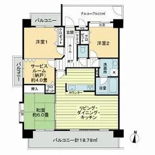 グランレイム甚目寺【4階】の間取り