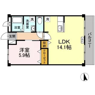 ラビアン・ローゼ【1階】の間取り