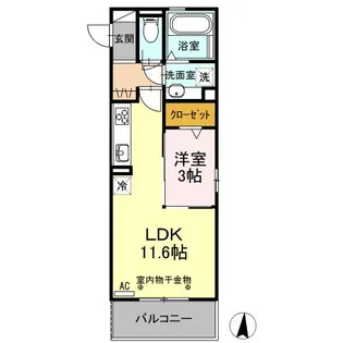 パステル須ヶ口【3階】の間取り