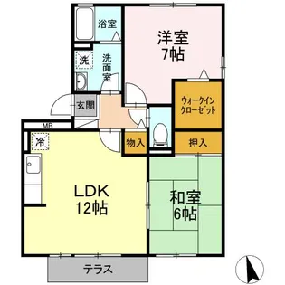 セジュール安井 B棟【1階】の間取り