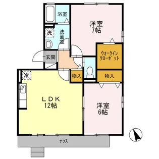 リリー オブ ザ バリー【1階】の間取り