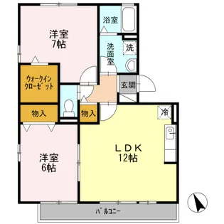 リリー オブ ザ バリー【3階】の間取り