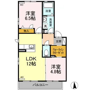 クレール メゾン 西棟【2階】の間取り