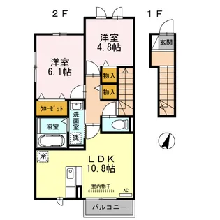 メゾン プラック【202号室】の間取り