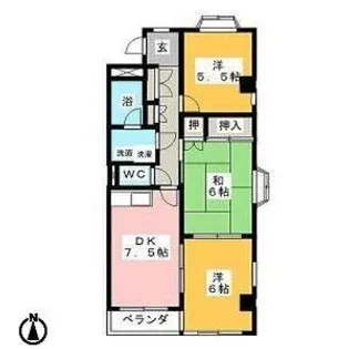 グランドヒルズ一番館【B403号室】の間取り