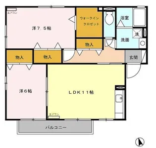 グランヴェール A【2階】の間取り