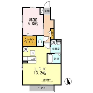 メゾン フィオーレ B棟【102号室】の間取り