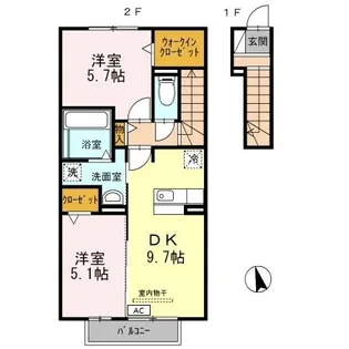 メゾン フィオーレ B【2階】の間取り