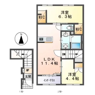 プランドール 慶【203号室】の間取り