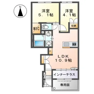 プランドール 慶【102号室】の間取り