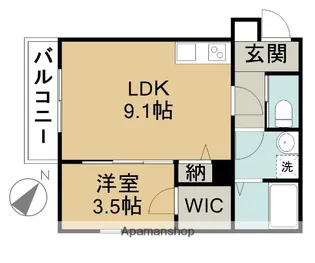 ジーメゾン清須アルカウス【303号室】の間取り